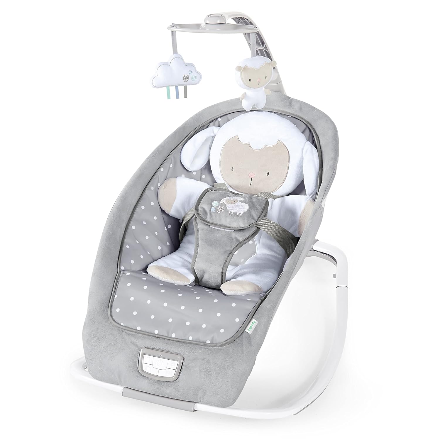 Ingenuity 2-in-1 Lightweight Infant to Toddler Rocker and Baby Bouncer - Tummy Time Mat, Vibrations & Sounds