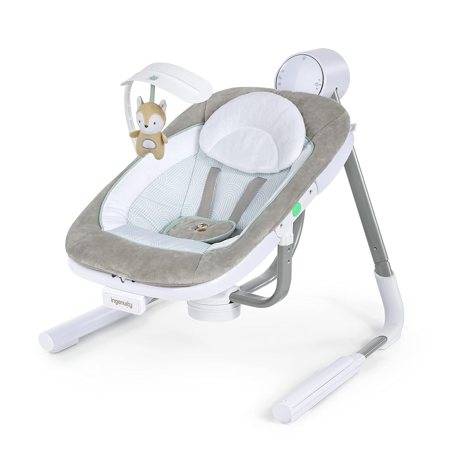 Ingenuity Anyway Sway 5-Speed Multi-Direction Portable Foldable Baby Swing & Infant Seat with Vibrations, Nature Sounds