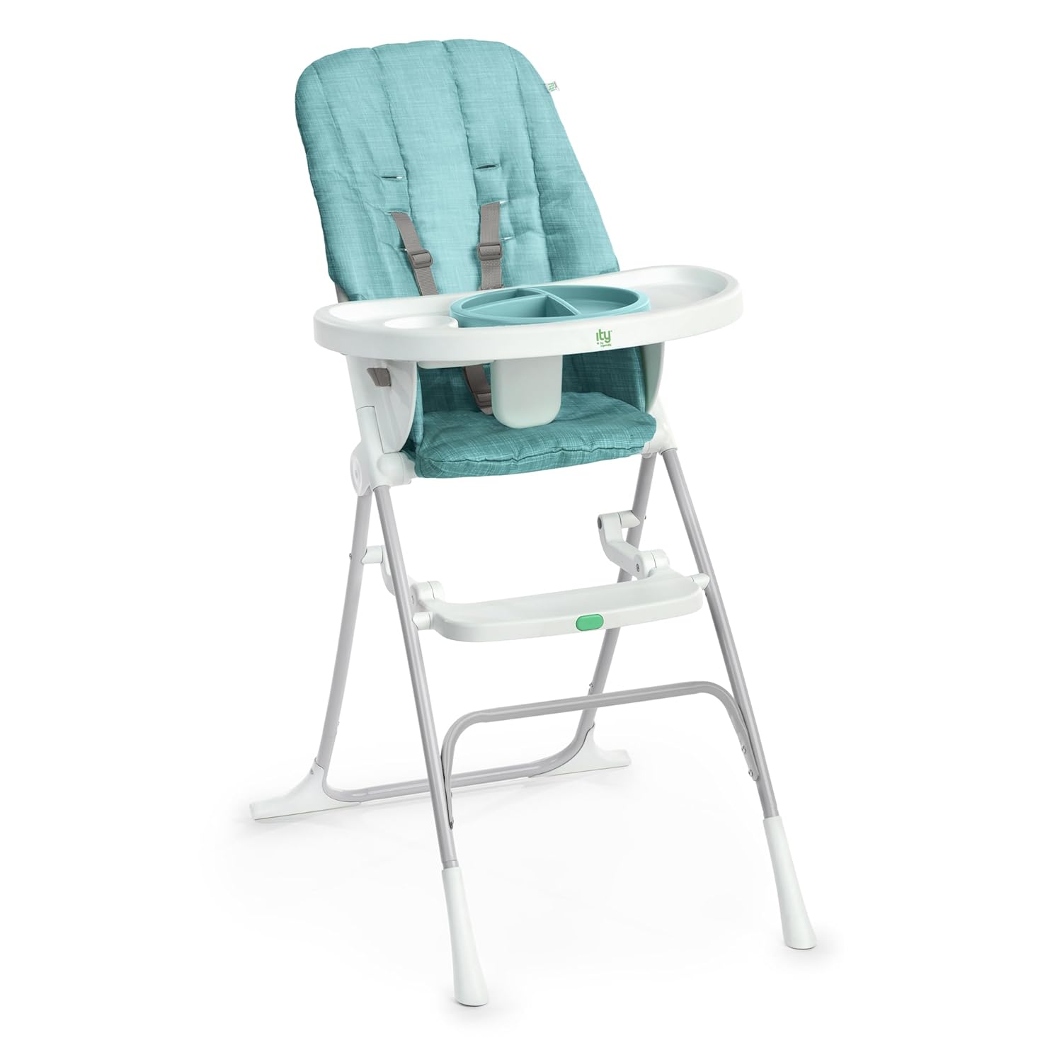 Ingenuity Sun Valley Compact Folding Baby High Chair, Food-Grade Safe Plate, 5-Point Harness, for Ages 6 Months and Up